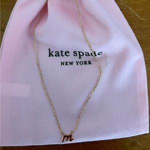 Kate spade small initial script M necklace